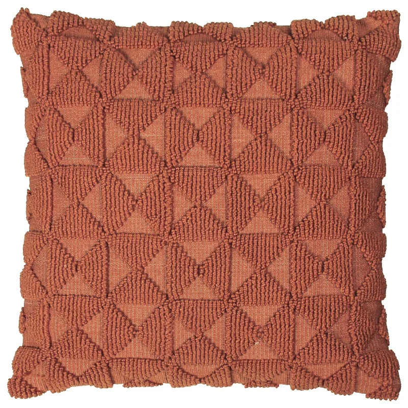 Reduced Prices Geometric Knit Cushion | Brick Orange | 45x45cm