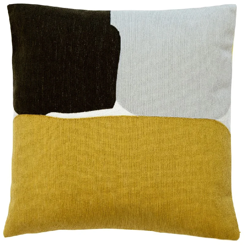 Shop and Save Knitted Portobello Cushion | Mustard Mix