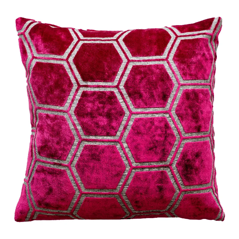 Special Discount Ivor Hexagon Cushion | Fuschia | 56cm