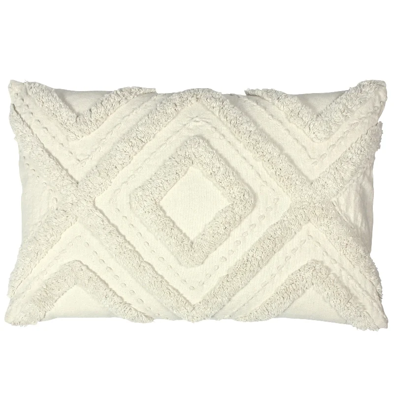 New Deals Tufted Geometric Cushion | Ecru | 30x50cm