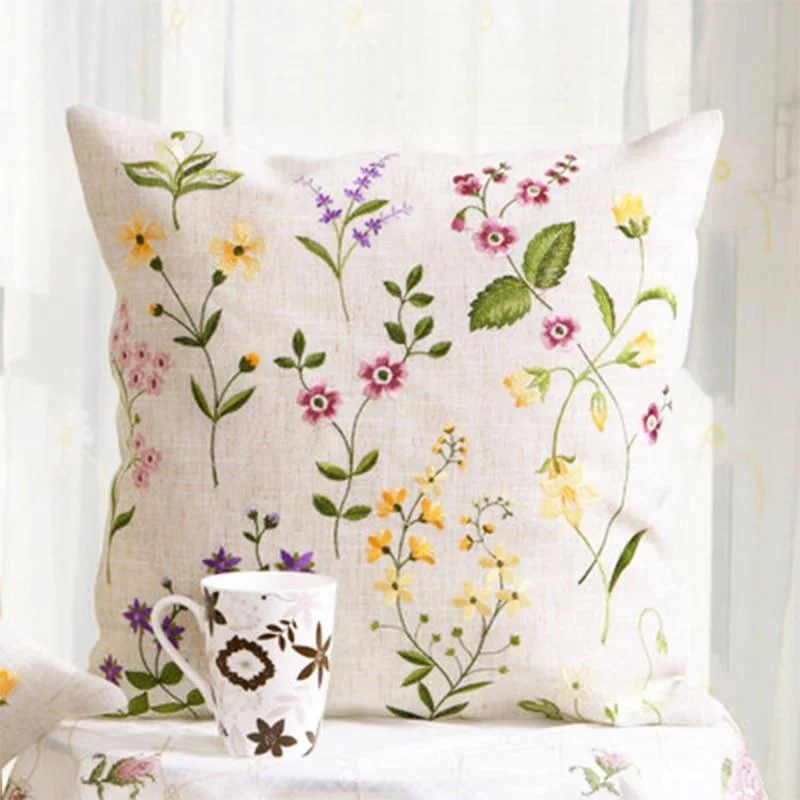 Quick Sale Floral Embroidered Cushion Cover