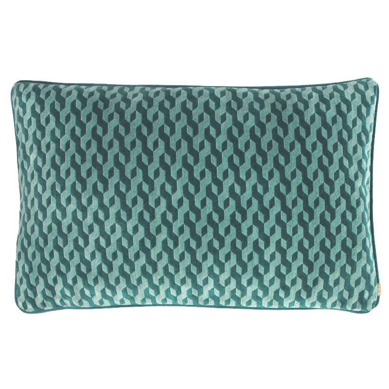 Overstock Rectangular Geometric Cushion | Teal | 40x60cm