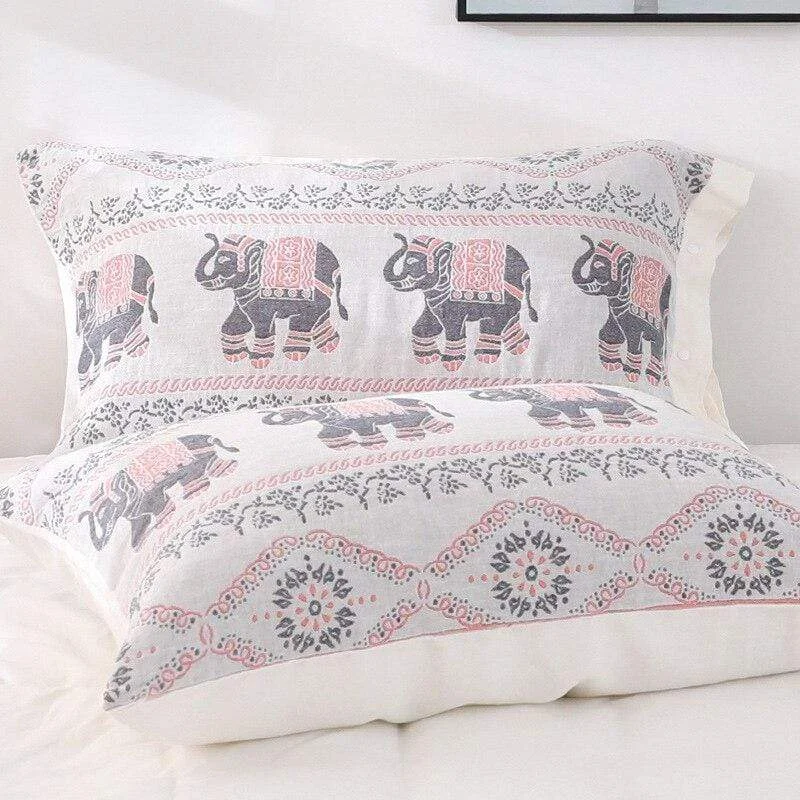 Price Reduction Elephants Pattern Pillow Cover