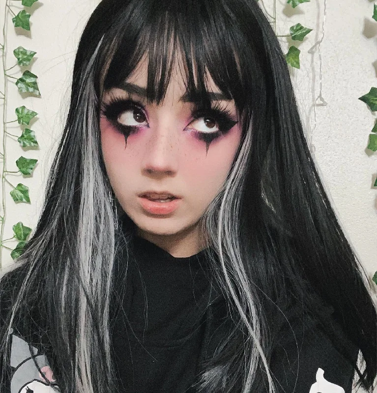 Sale Event Review for  Black gray hanging ear dyed wig yv30181