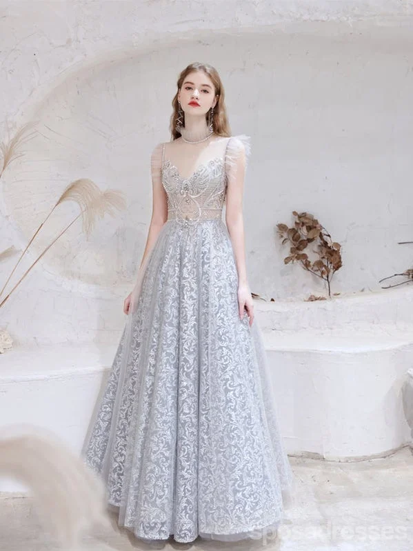 Great Deals See Through Grey A-line Illusion Spaghetti Straps Long Prom Dresses Online,12755 Great Deals See Through Grey A-line Illusion Spaghetti Straps Long Prom Dresses Online,12755