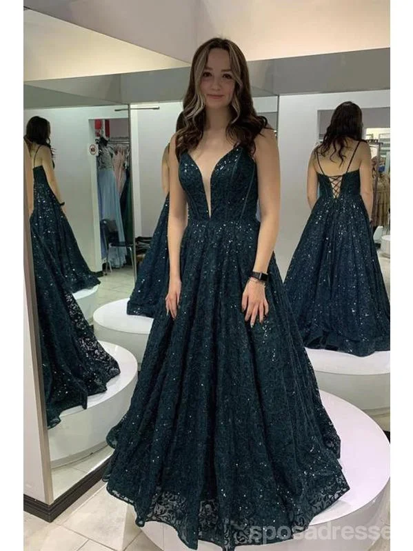 Reduced Prices Sparkly Dusty Blue A-line V-neck Long Prom Dresses Online,Evening Party Dresses,12749 Reduced Prices Sparkly Dusty Blue A-line V-neck Long Prom Dresses Online,Evening Party Dresses,12749