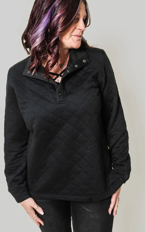 Members Only Quilted Snap Pullover** - Final Sale