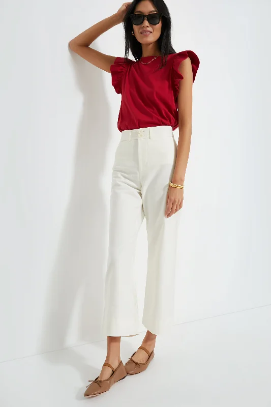 Shop and Save Red Kaia Flutter Sleeve Tee