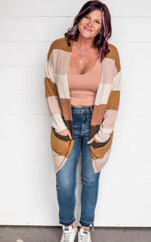 Limited Edition Striped Cardigan Multi Pink - Final Sale