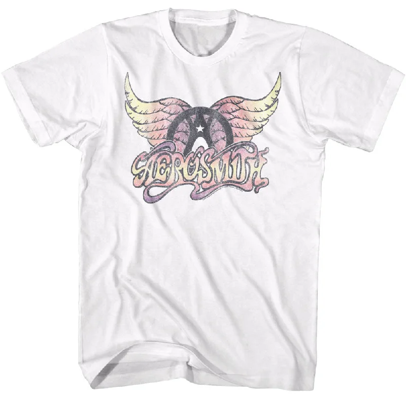 Low Prices Aerosmith Faded Wing Logo White T-shirt