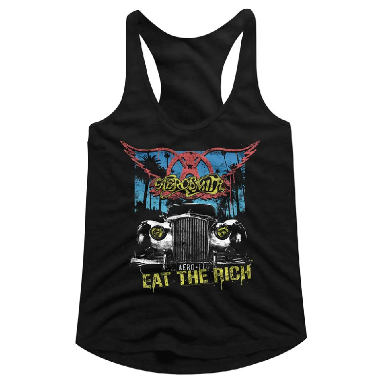 Price Cut Aerosmith Ladies Racerback Tanktop Eat The Rich Tank