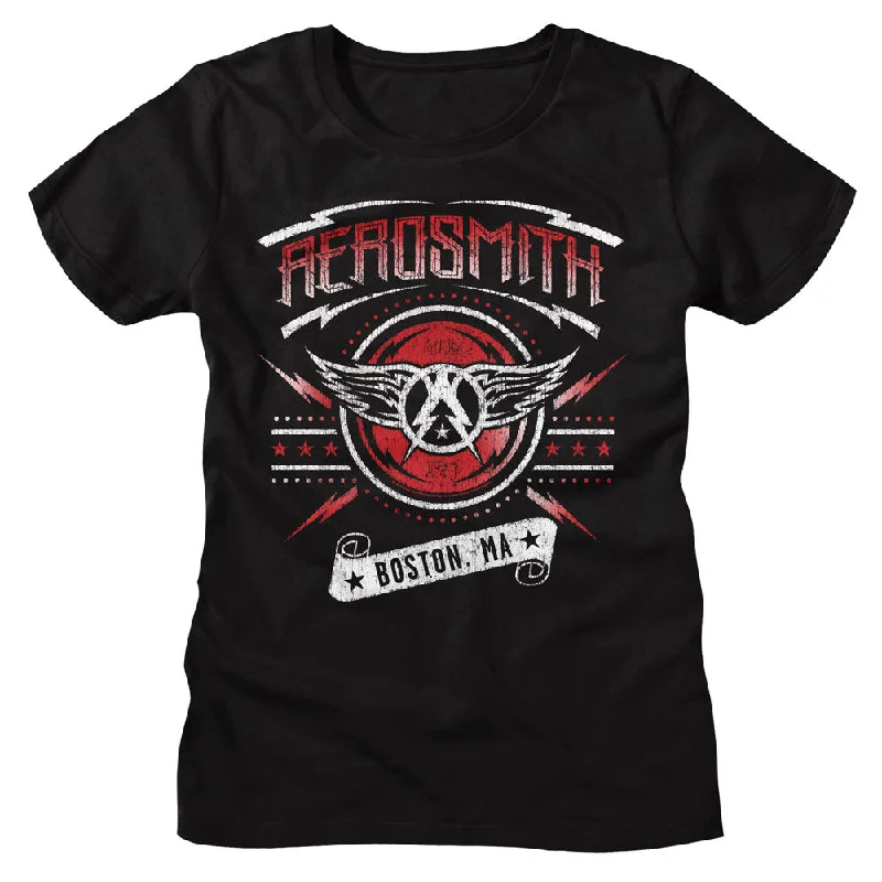 Discount Days Aerosmith Ladies T-Shirt Boston Tee