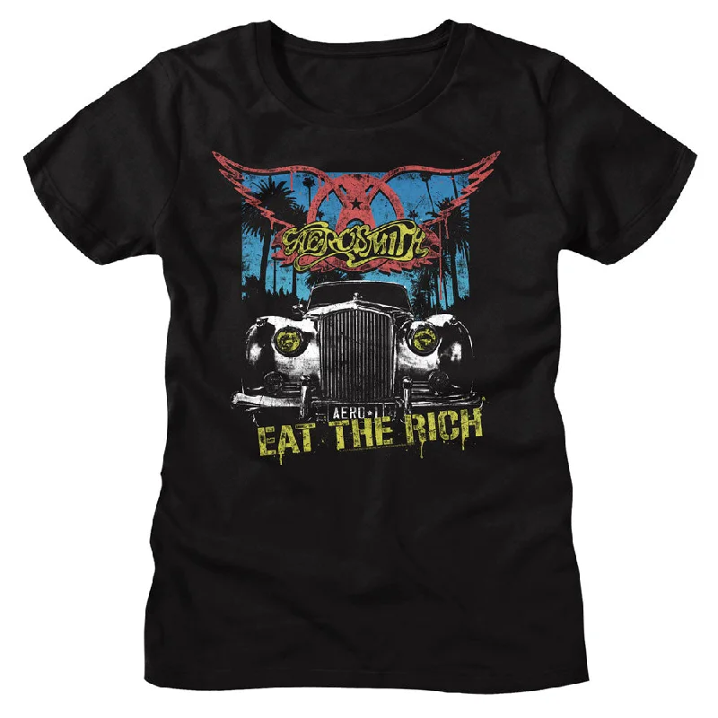 Major Savings Aerosmith Ladies T-Shirt Eat The Rich Tee
