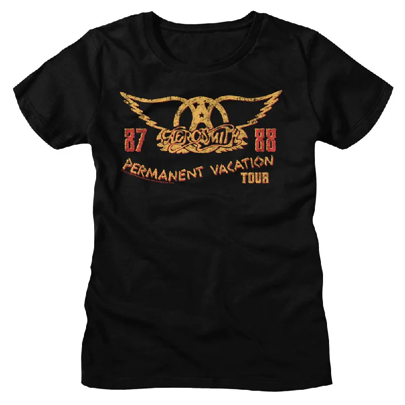 Markdowns Aerosmith Ladies T-Shirt Permanent Vacation Tour Tee