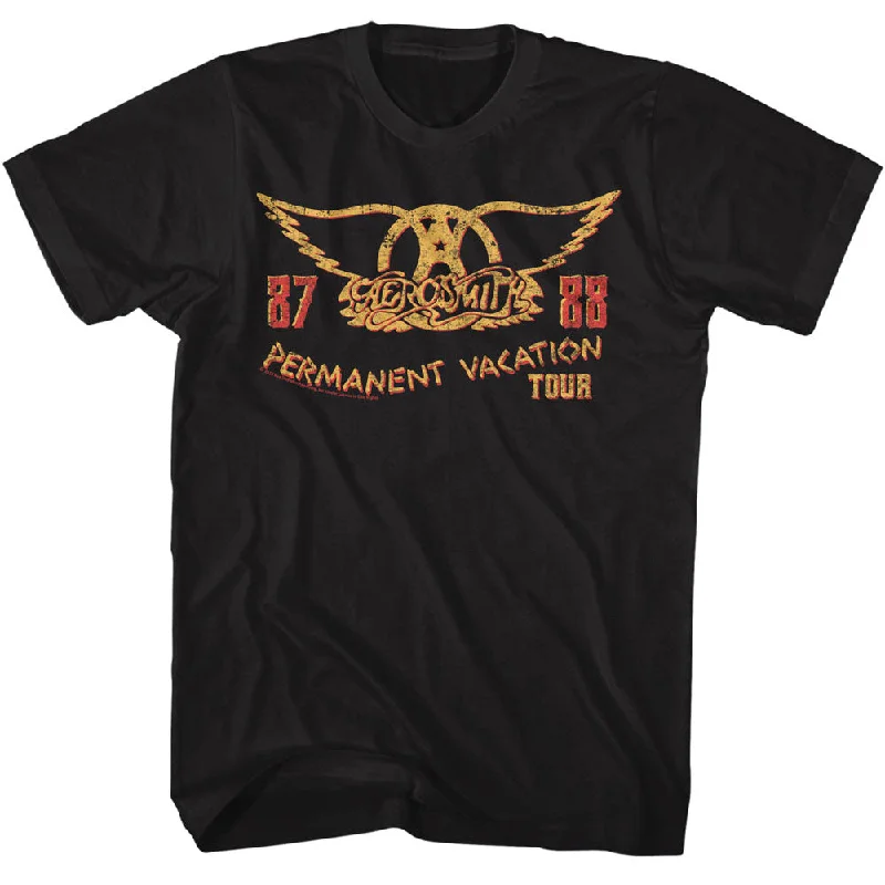 Midnight Madness Aerosmith Permanent Vacation Tour Black T-shirt