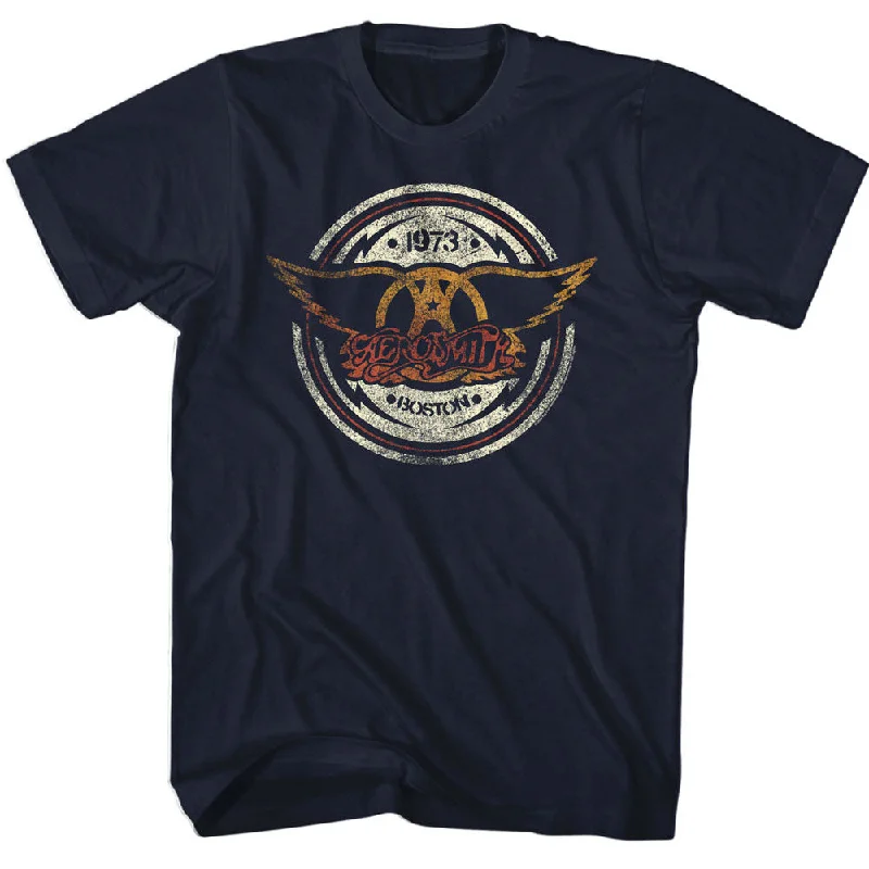 Deal Dash Aerosmith Vintage Circle Logo Navy Tall T-shirt