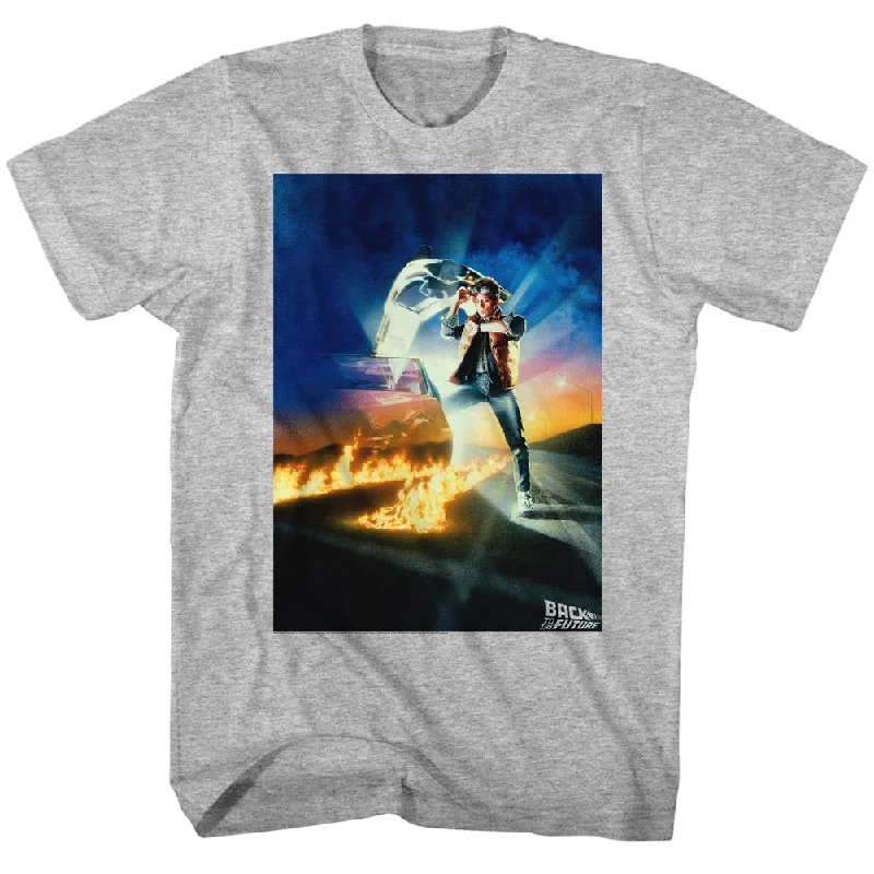 Best Bargains Back to the Future Movie Poster Grey T-shirt
