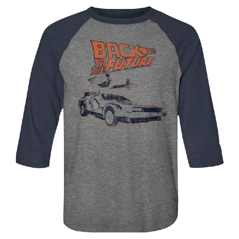 Buy More, Save More Back to the Future Raglan Shirt Vintage DeLorean Grey/Navy Tee