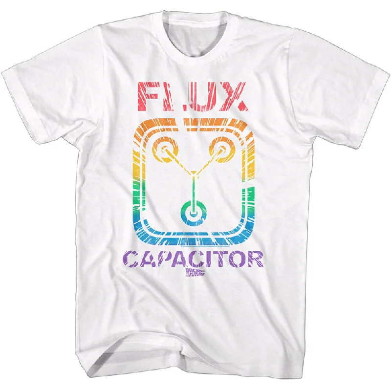 Get It Before It’s Gone Back to the Future Rainbow Flux Capacitor White T-shirt