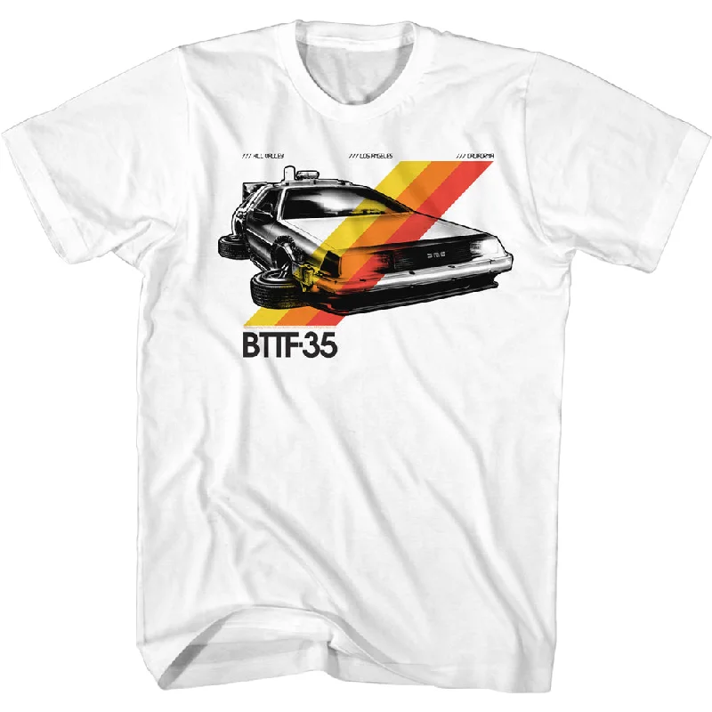 Seasonal Sale Back to the Future Retro 35 Year Anniversary White Tall T-shirt