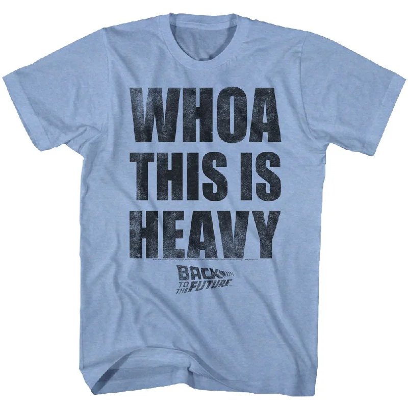 Daily Specials Back to the Future Whoa This is Heavy Light Blue Heather T-shirt