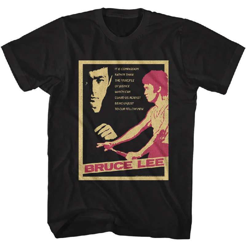 Extra Savings Bruce Lee Compassion Quote Black Tall T-shirt