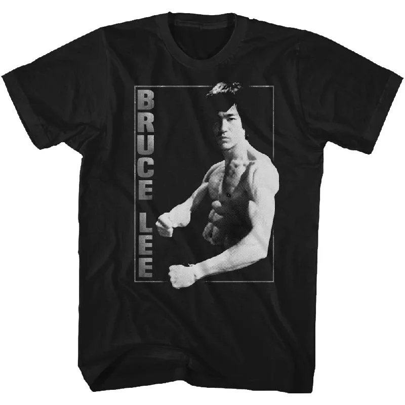 Midnight Madness Bruce Lee Flexing Photo Black Tall T-shirt