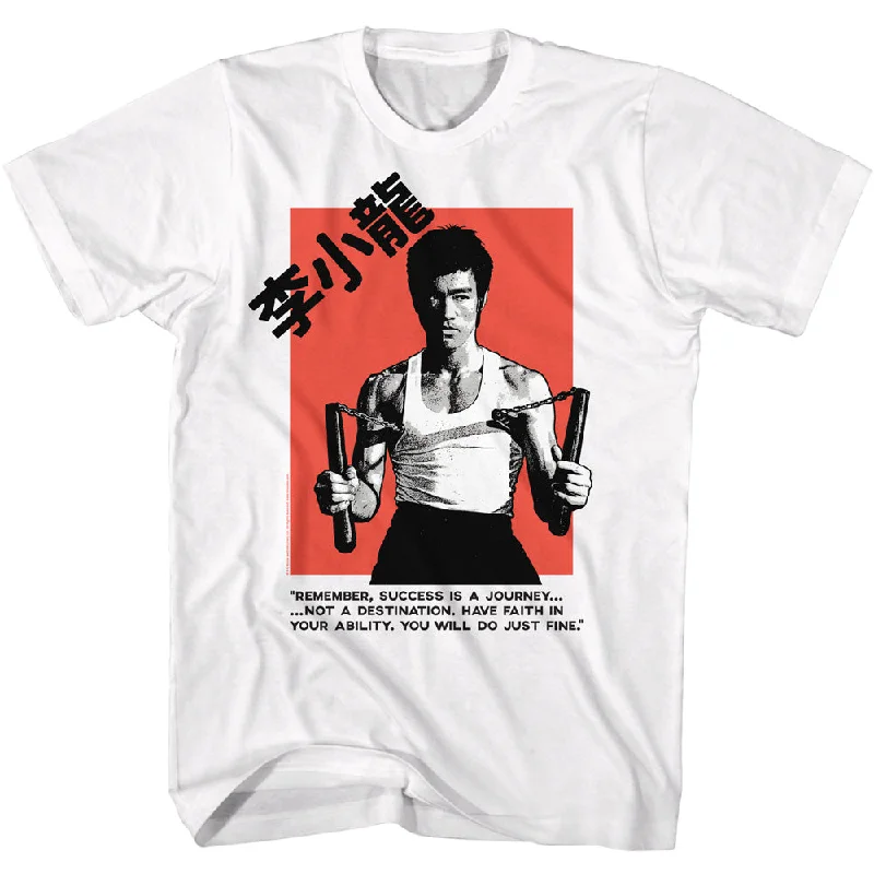 Amazing Deals Bruce Lee Success is a Journey White Tall T-shirt