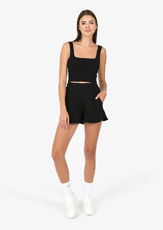 Price Buster Elevate Ribbed Square Tank Black FINAL SALE