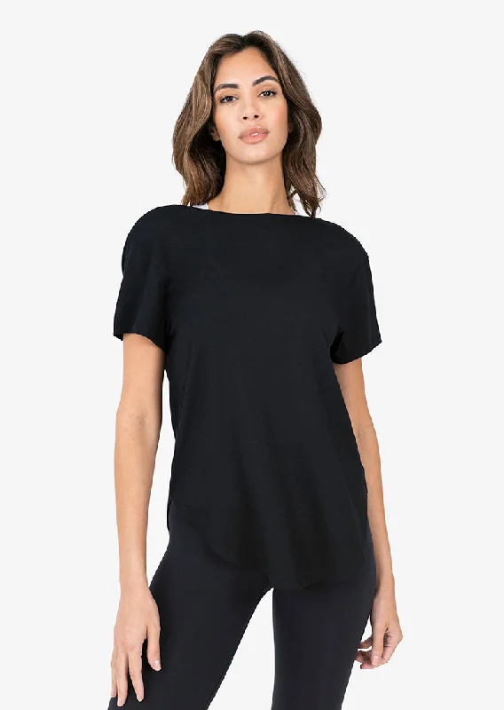 Discount Deals Elevate Aloe Reversible Slouch Tee Black