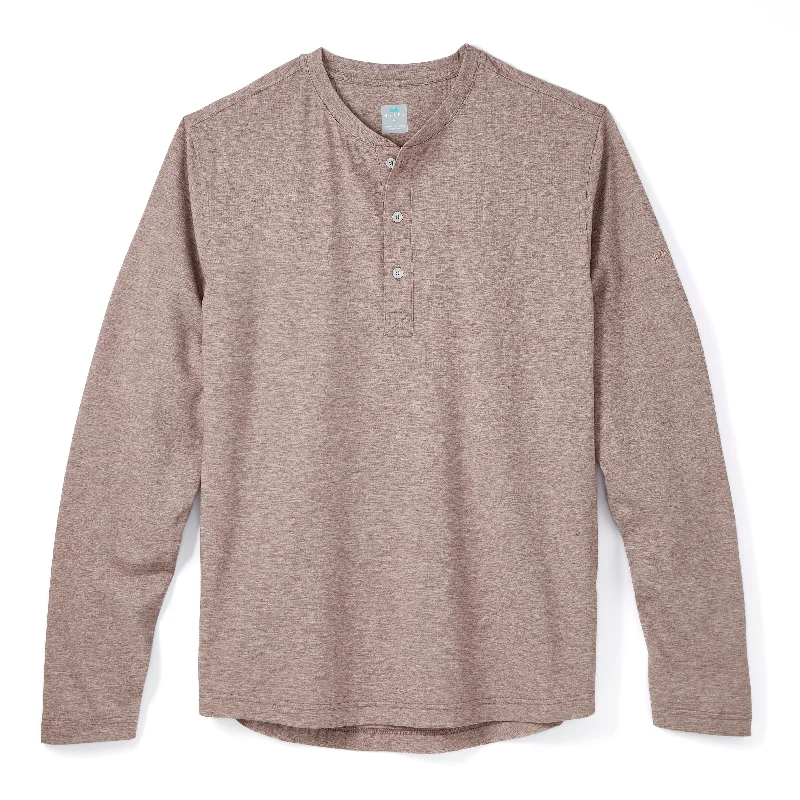 Exclusive Preview Everyday Henley Long Sleeve in Heather Clay