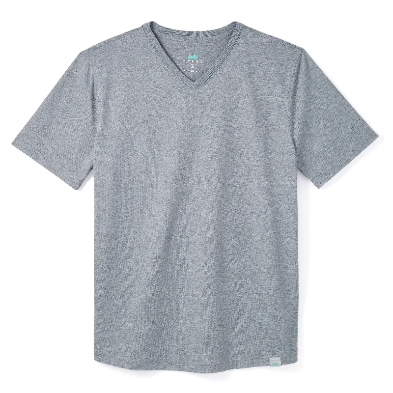 Discount Mania Everyday Tee with V-Neck in Heather Storm
