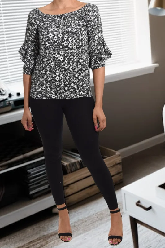Today Only Grey Flutter Sleeve Top