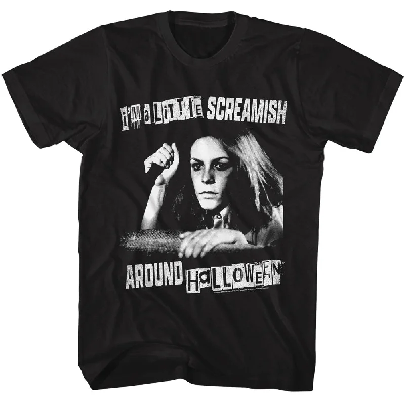 Weekend Flash Sale Halloween A Little Screamish Black Tall T-shirt