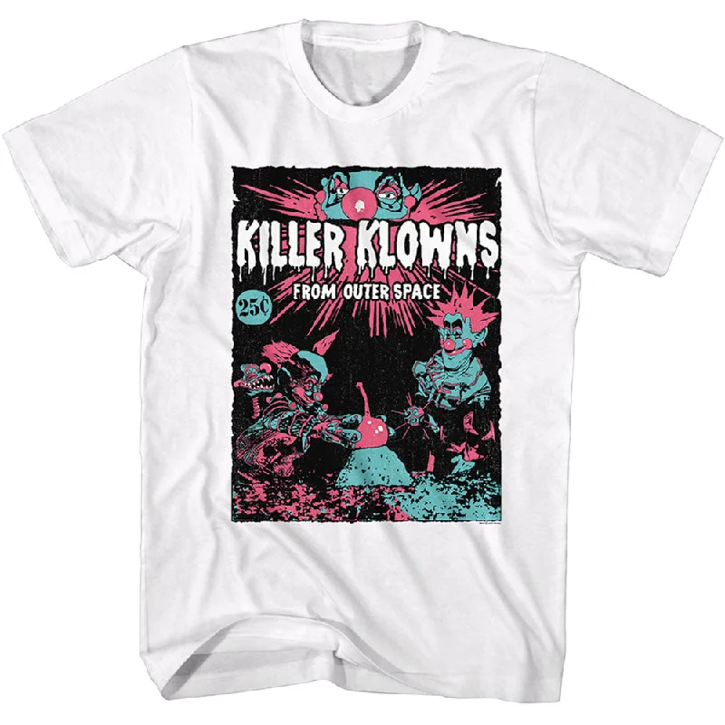 Overstock Killer Klowns From Outer Space Comic Book Cover White Tall T-shirt