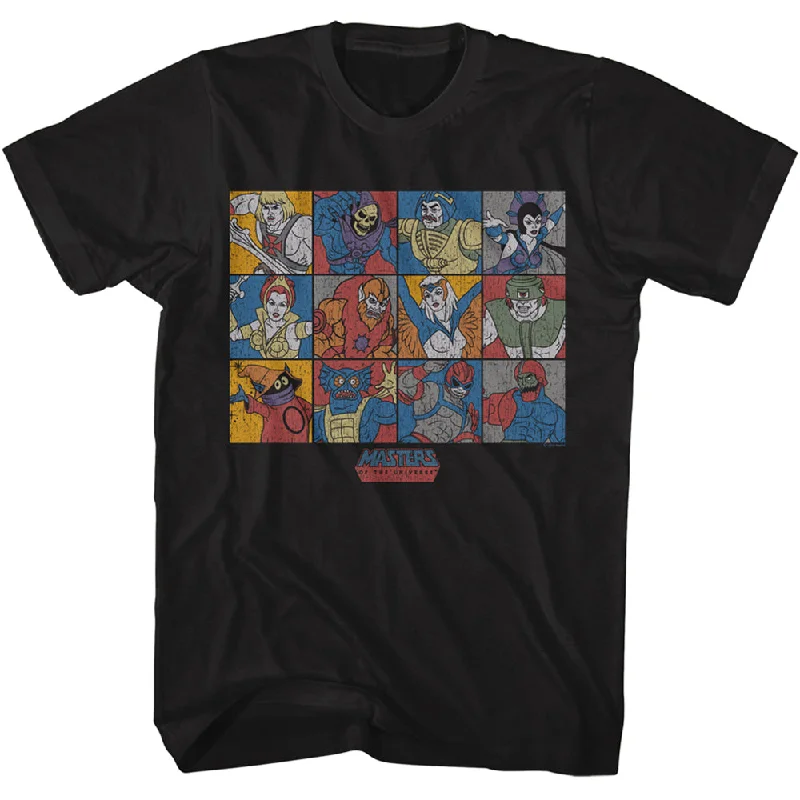 Major Savings Masters of the Universe Character Blocks Black T-shirt
