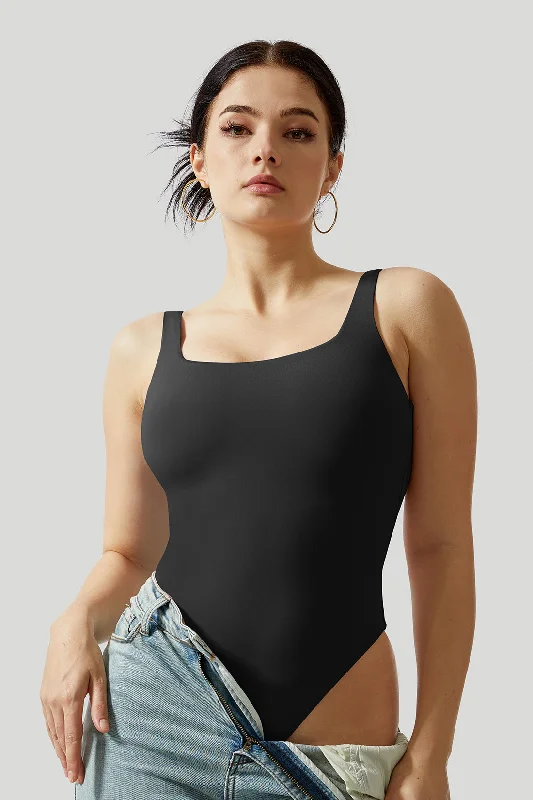 Can't Be Beat Solid Color Sleeveless Seamed Bodysuit