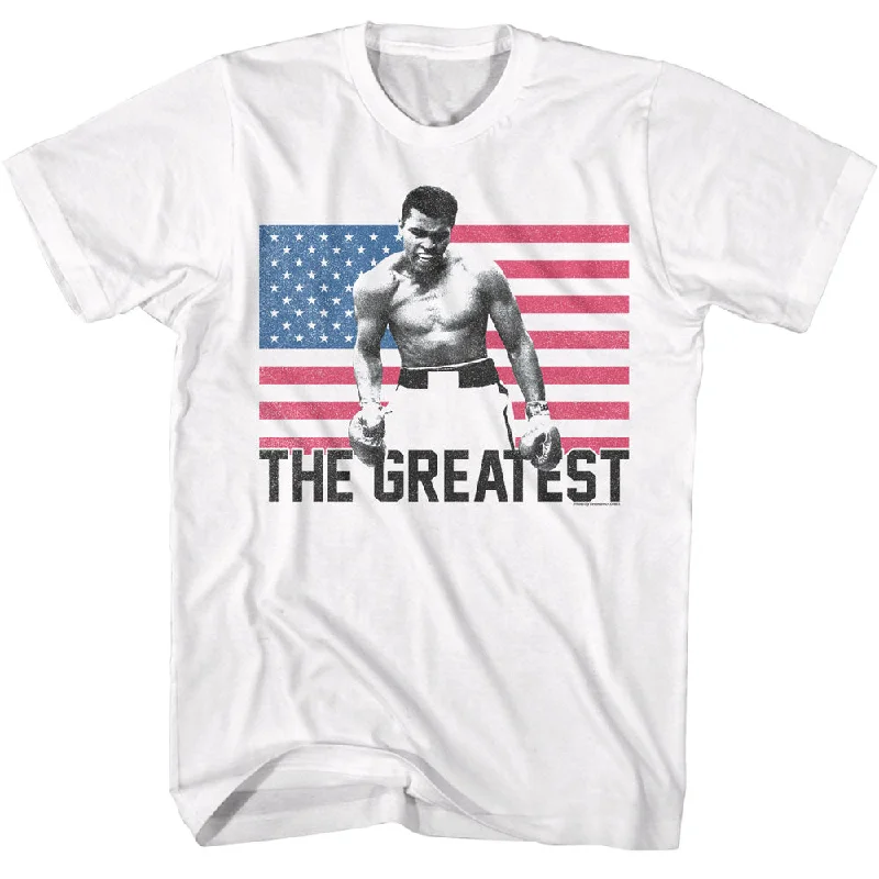 Price Blitz Muhammad Ali The Greatest US Flag White Tall T-shirt