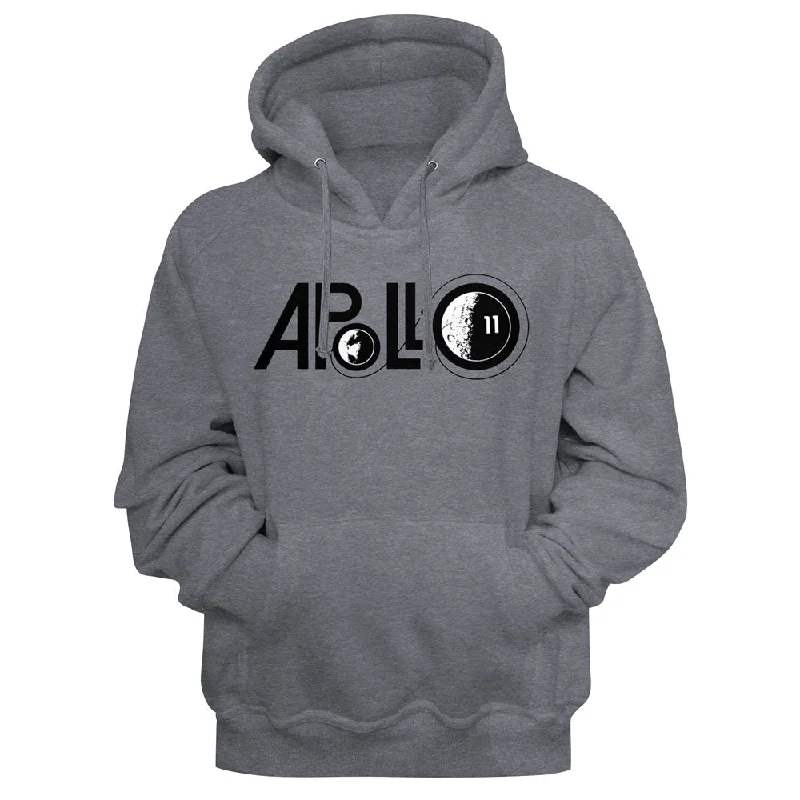 Exclusive Savings NASA Apollo 11 Black and White Logo Grey Pullover Hoodie