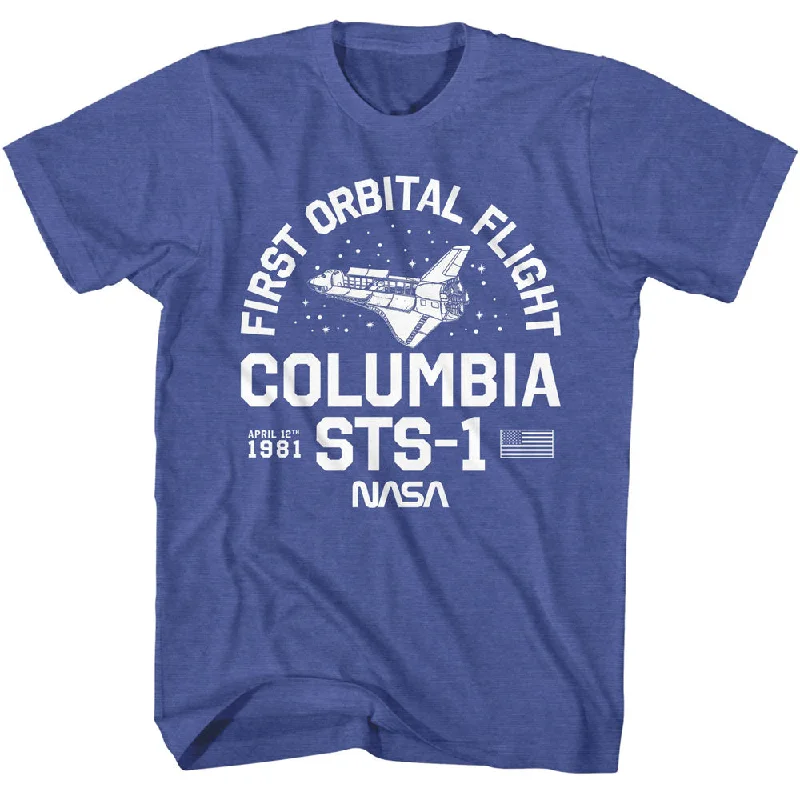 Mega Deal NASA First Orbital Flight Royal Heather T-shirt