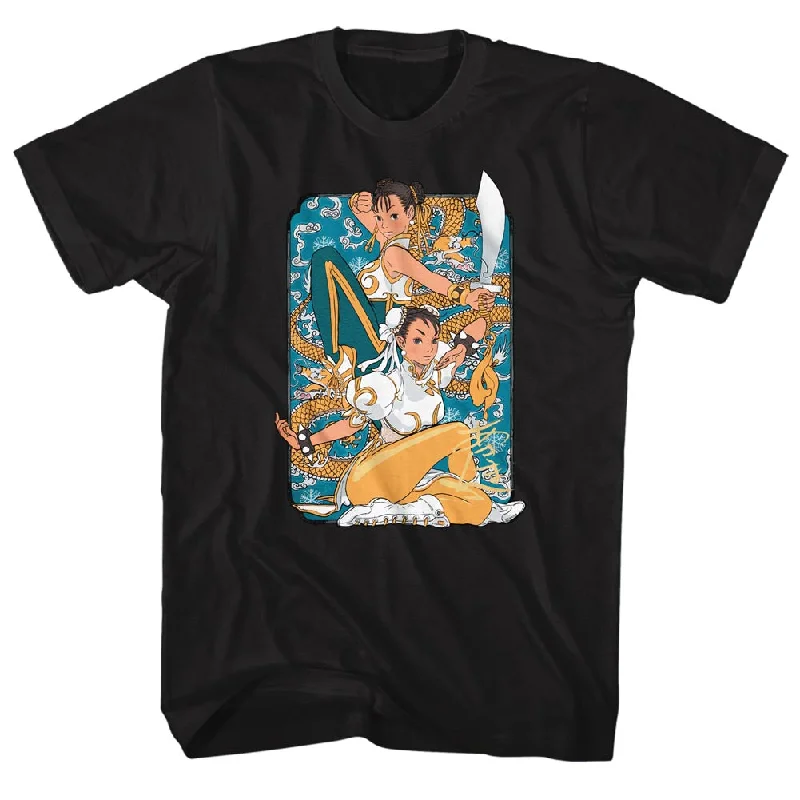 Must-Have Deals Street Fighter Chun Li Dragons Black T-shirt