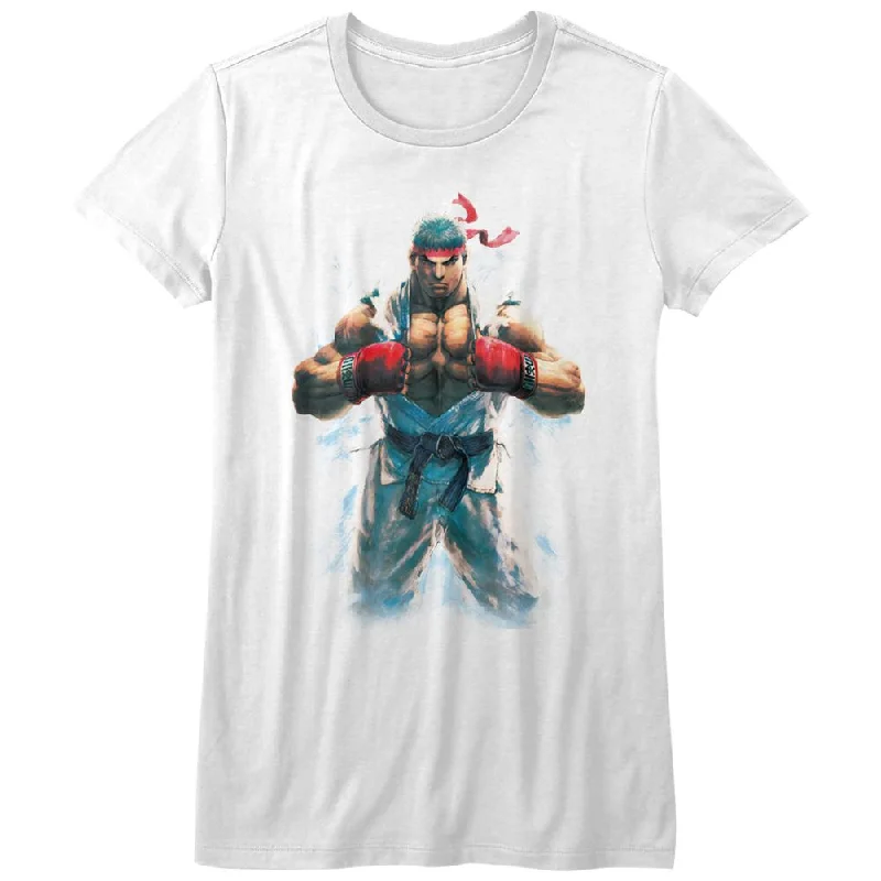 Daily Deals Street Fighter Juniors T-Shirt Ryu Flexing Portrait Tee