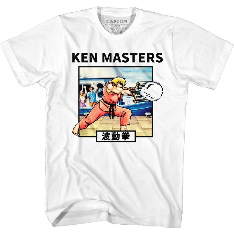 Price Smash Street Fighter Ken Masters Moves White Tall T-shirt