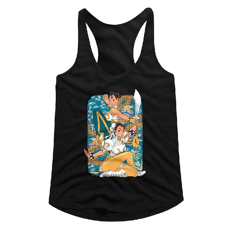 Special Savings Street Fighter Ladies Racerback Tanktop Chun Li Dragons Tank