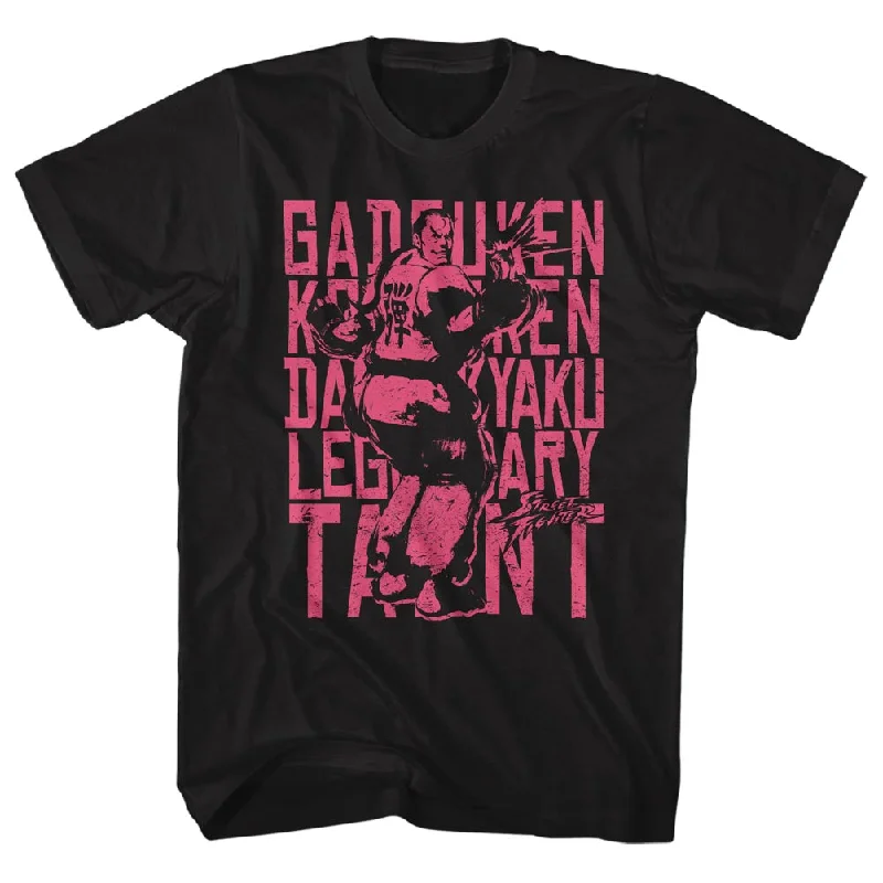 Discount Mania Street Fighter Legendary Taunt Black Tall T-shirt