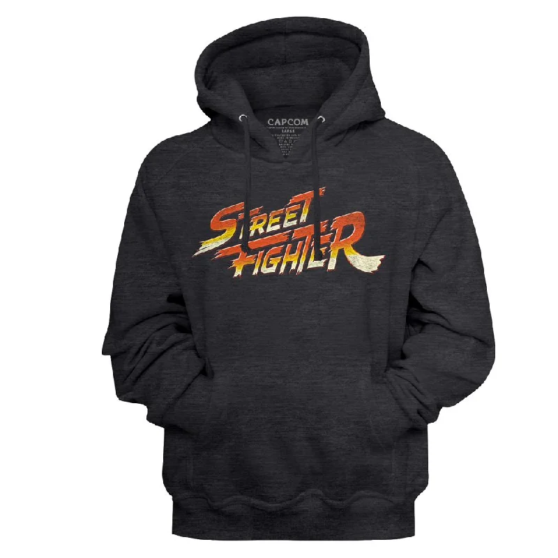 Crazy Deals Street Fighter Logo Charcoal Heather Pullover Hoodie
