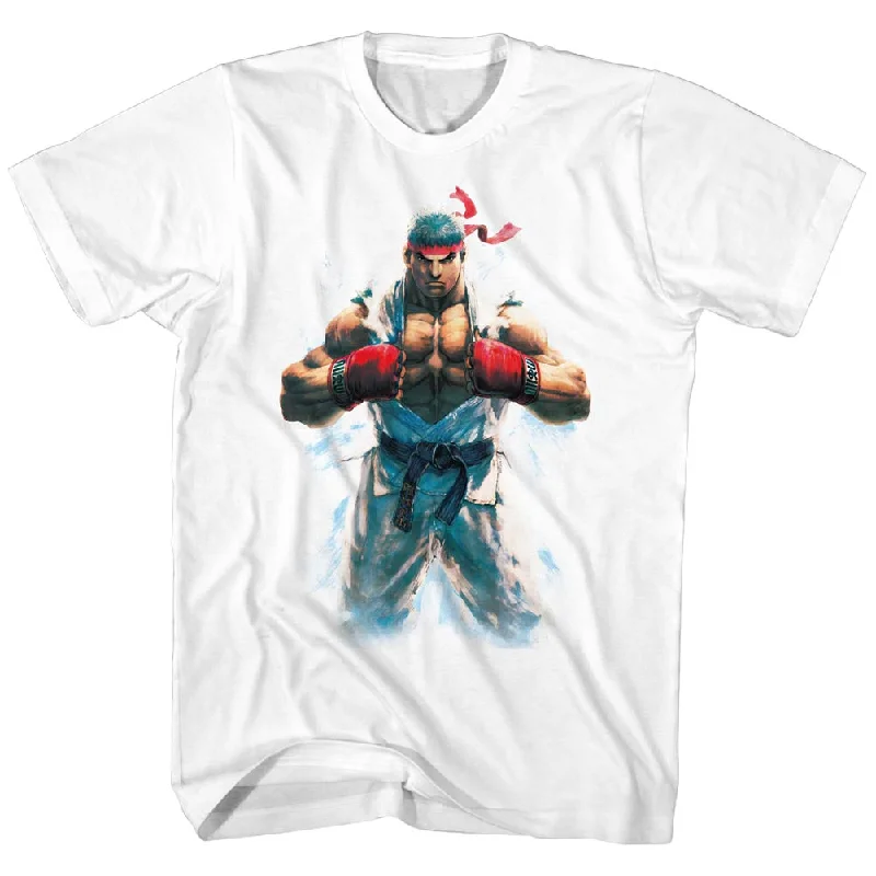Best Bargains Street Fighter Ryu Flexing Portrait White Tall T-shirt