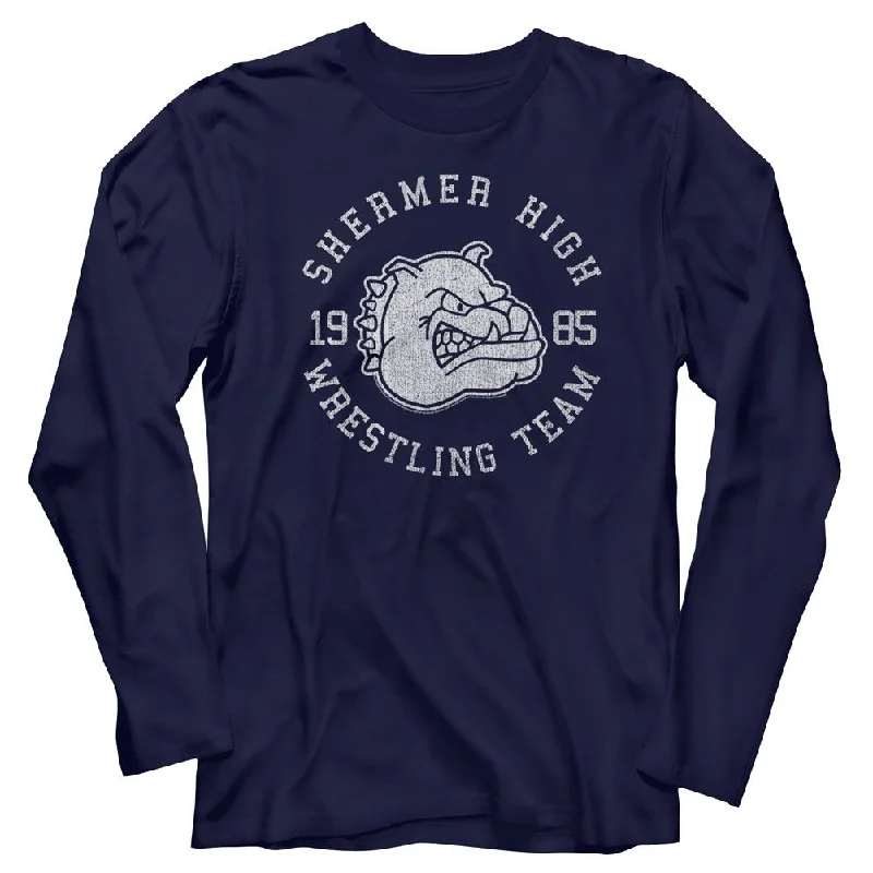 Massive Deals The Breakfast Club Long Sleeve T-Shirt Shermer High Wrestling Team Navy Tee