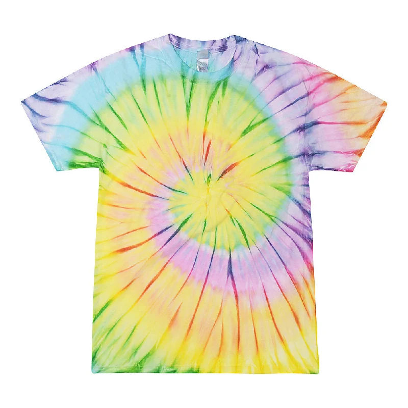 Limited Edition Tie Dye Multi Color Spiral Classic Fit Crewneck Short Sleeve T-shirt for Kids, Lollypop