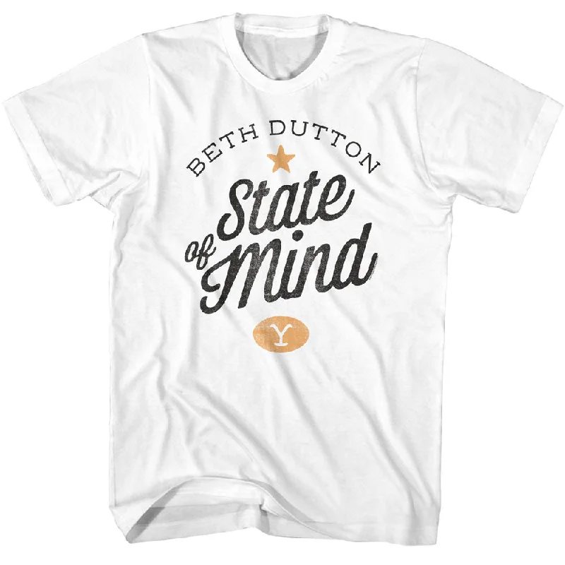 Quick Sale Yellowstone Beth Dutton State of Mind White Tall T-shirt